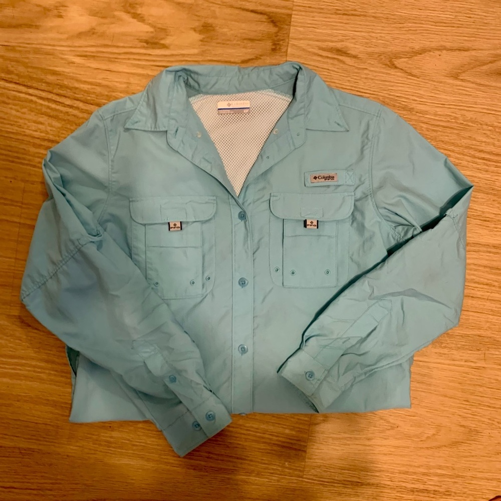 Women’s Teal Blue Columbia PFG Shirt